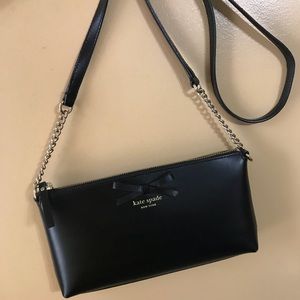 Kate Spade Black crossbody with gold metal